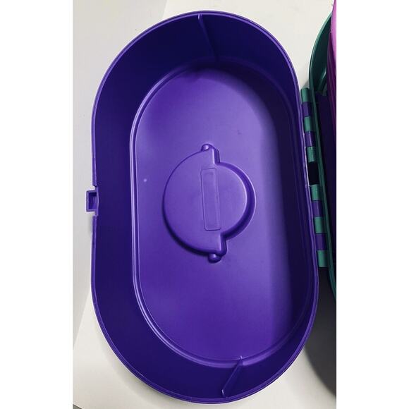 Vintage Original Caboodles makeup storage carrying case green purple mauve - Picture 8 of 12